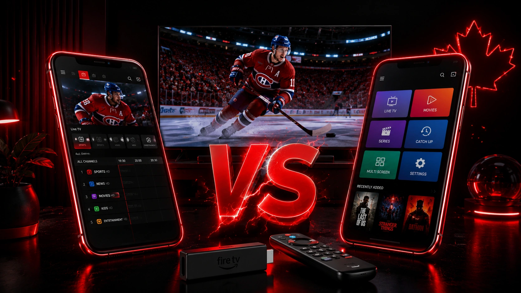 Meilleure application IPTV 2026 - Comparatif TiviMate vs Smarters Pro avec Fire TV Stick et hockey NHL Canadien de Montréal en 4K UHD