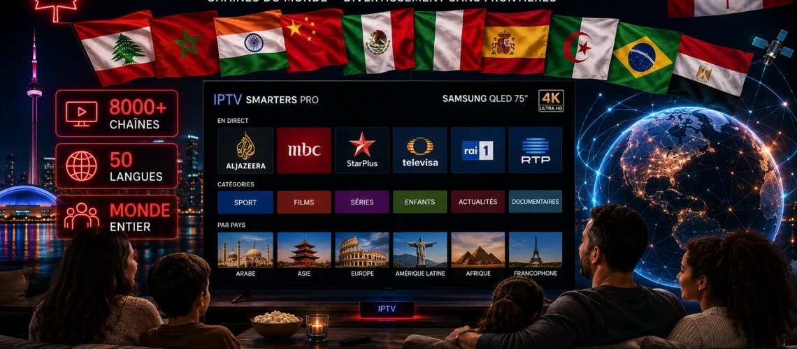 IPTV International Canada 2026 - 8000 chaînes monde Arabe Asiatique Latino Européen Africain multilingue 50 langues MBC Al Jazeera