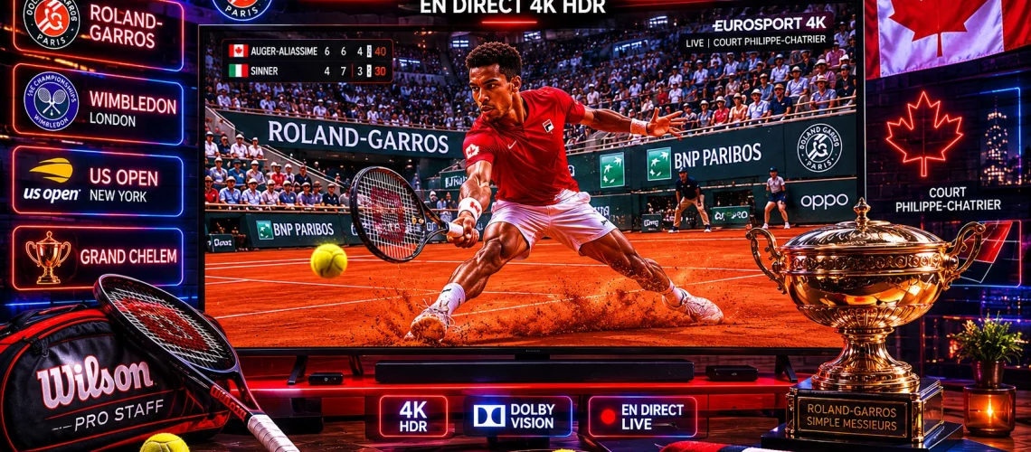 IPTV Tennis Canada 2026 - Roland-Garros Wimbledon US Open Open Australie 4K HDR Félix Auger-Aliassime TSN RDS Sportsnet streaming