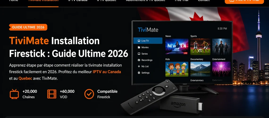 TiviMate Installation Firestick 2026 - Guide Ultime IPTV Canada Quebec HD 4K