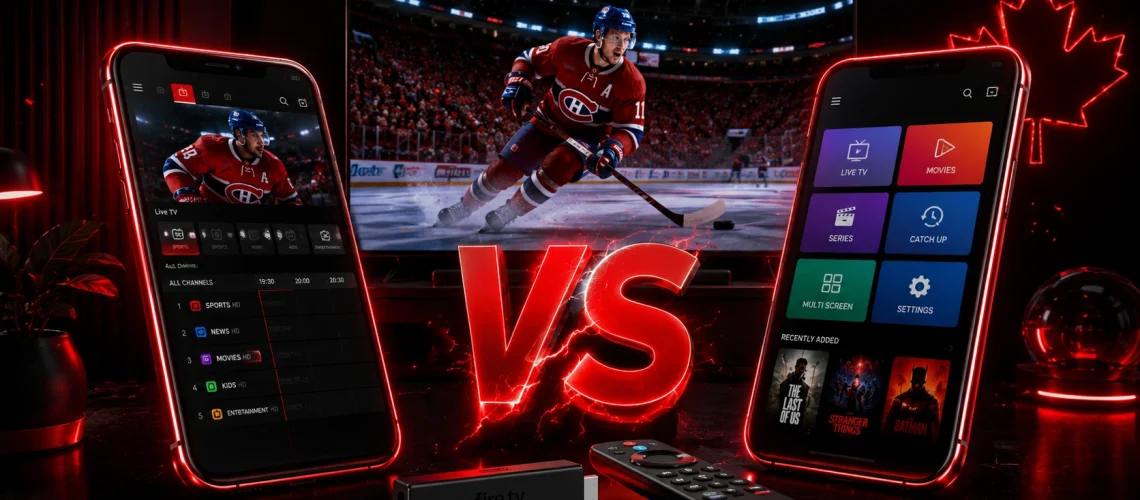 Meilleure application IPTV 2026 - Comparatif TiviMate vs Smarters Pro avec Fire TV Stick et hockey NHL Canadien de Montréal en 4K UHD