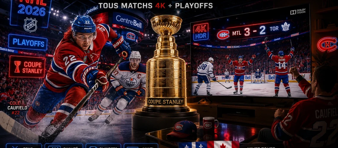 IPTV NHL Canada 2026 - Tous matchs Canadien Montréal Maple Leafs Oilers playoffs Coupe Stanley 4K HDR Dolby Vision RDS Sportsnet TSN