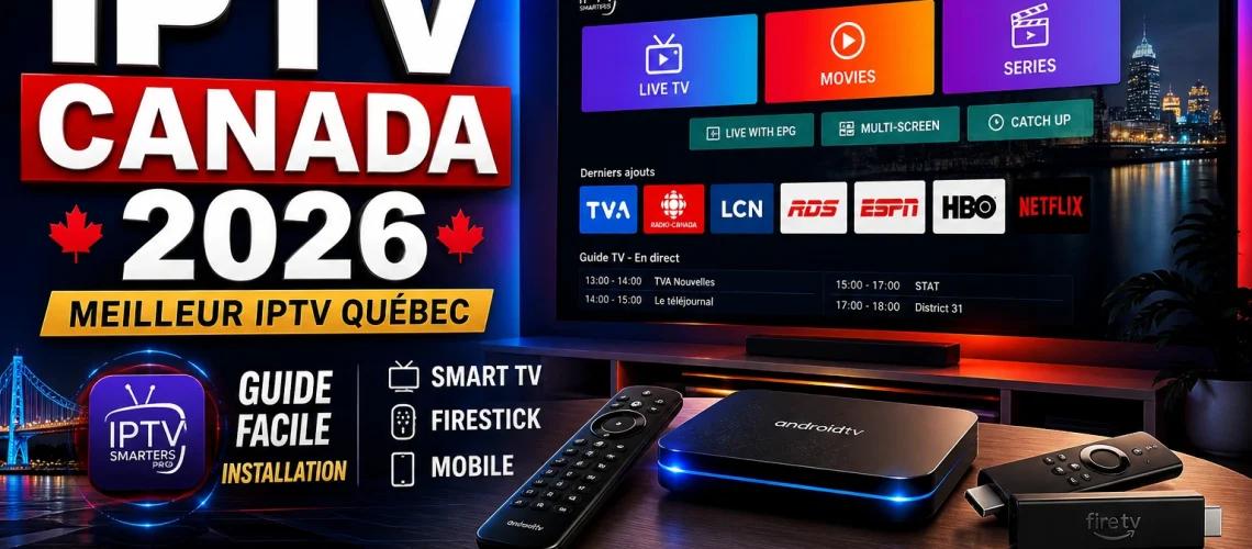 IPTV Canada 2026 - Meilleur IPTV Quebec HD avec +25000 chaînes 4K sur Smart TV, Firestick et Android