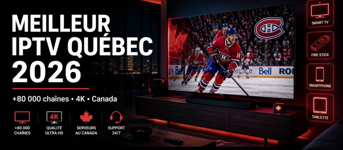 Meilleur IPTV Québec 2026 sur Smart TV 4K avec streaming premium Canada et chaînes IPTV haute qualité