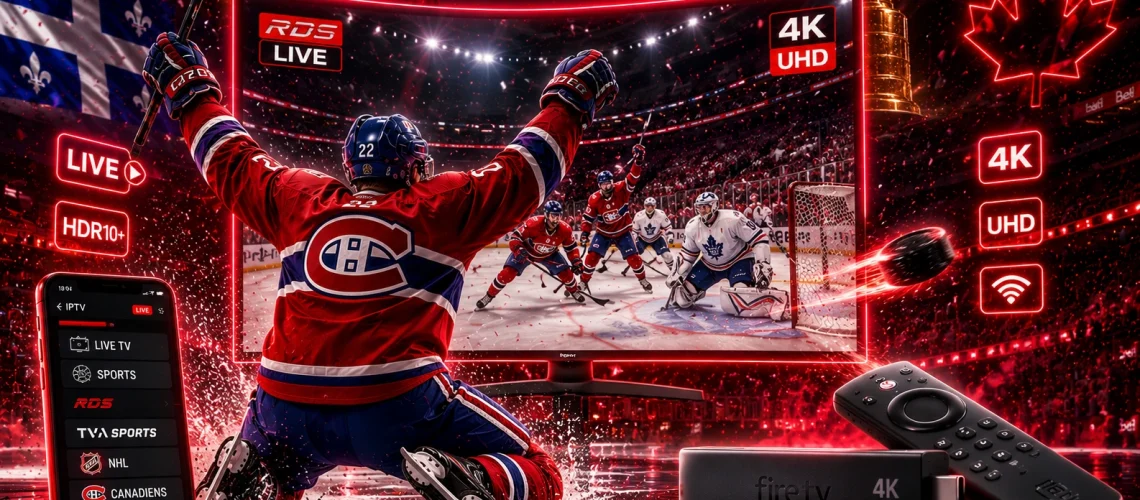 Regarder le Canadien de Montréal en direct 2026 avec IPTV en 4K UHD sur Fire TV Stick et Smart TV avec RDS et TVA Sports